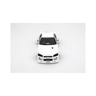 NISSAN SKYLINE GT-R (BNR34) BY KRC PEARL WHITE QX1 2019 OttO mobile 1:18 Resinemodell (Türen, Motorhaube... nicht zu öffnen!)